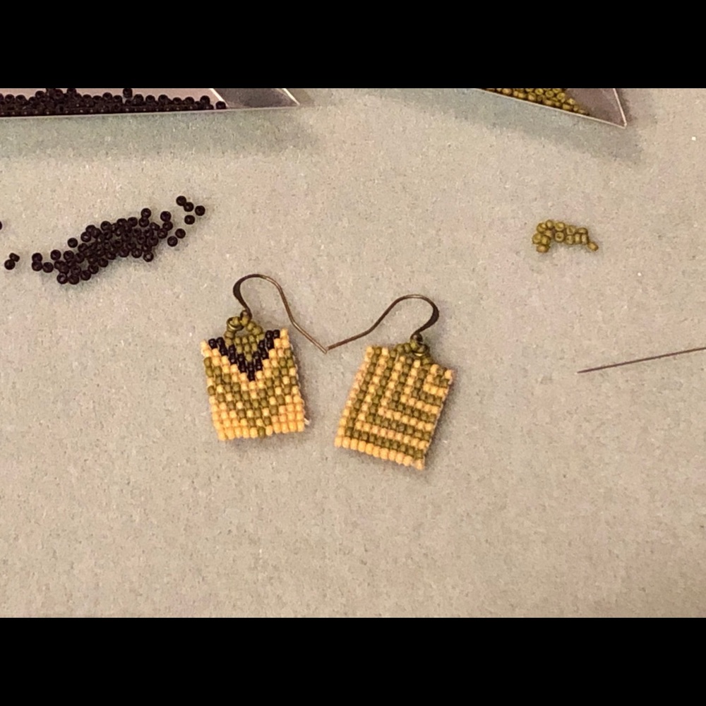 Handmade mismatched beaded earrings